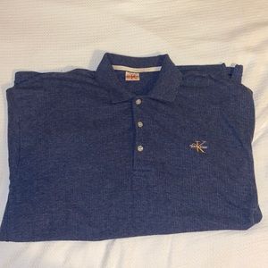 Calvin Klein Navy  Blue Vintage Mens Embroidered Logo Polo Shirt Large